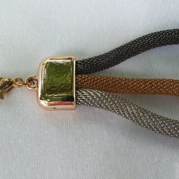 Bracelet 3 Strand/Color Coil Spring Gold Silver Gun Metal/Black 7.5" 7 1/2" - Picture 5 of 11